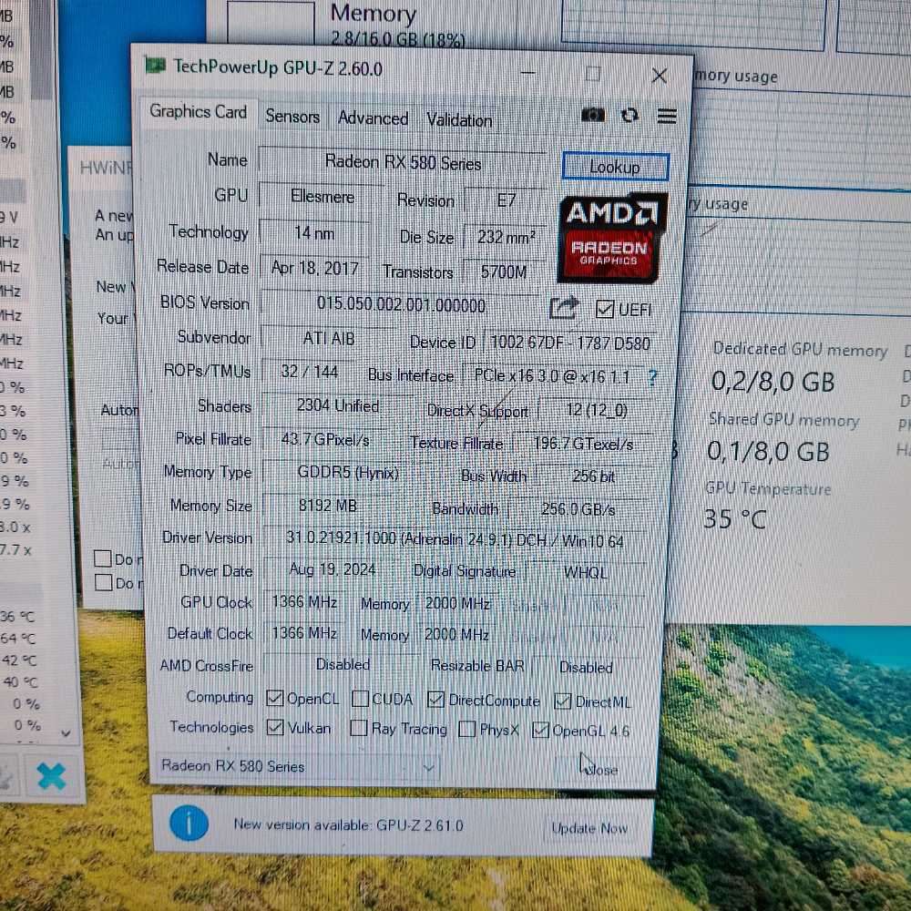 HIS ICE X2 RX580 8GB GDDR5 Graphics Card**Only 1 fan working** Sold As IS