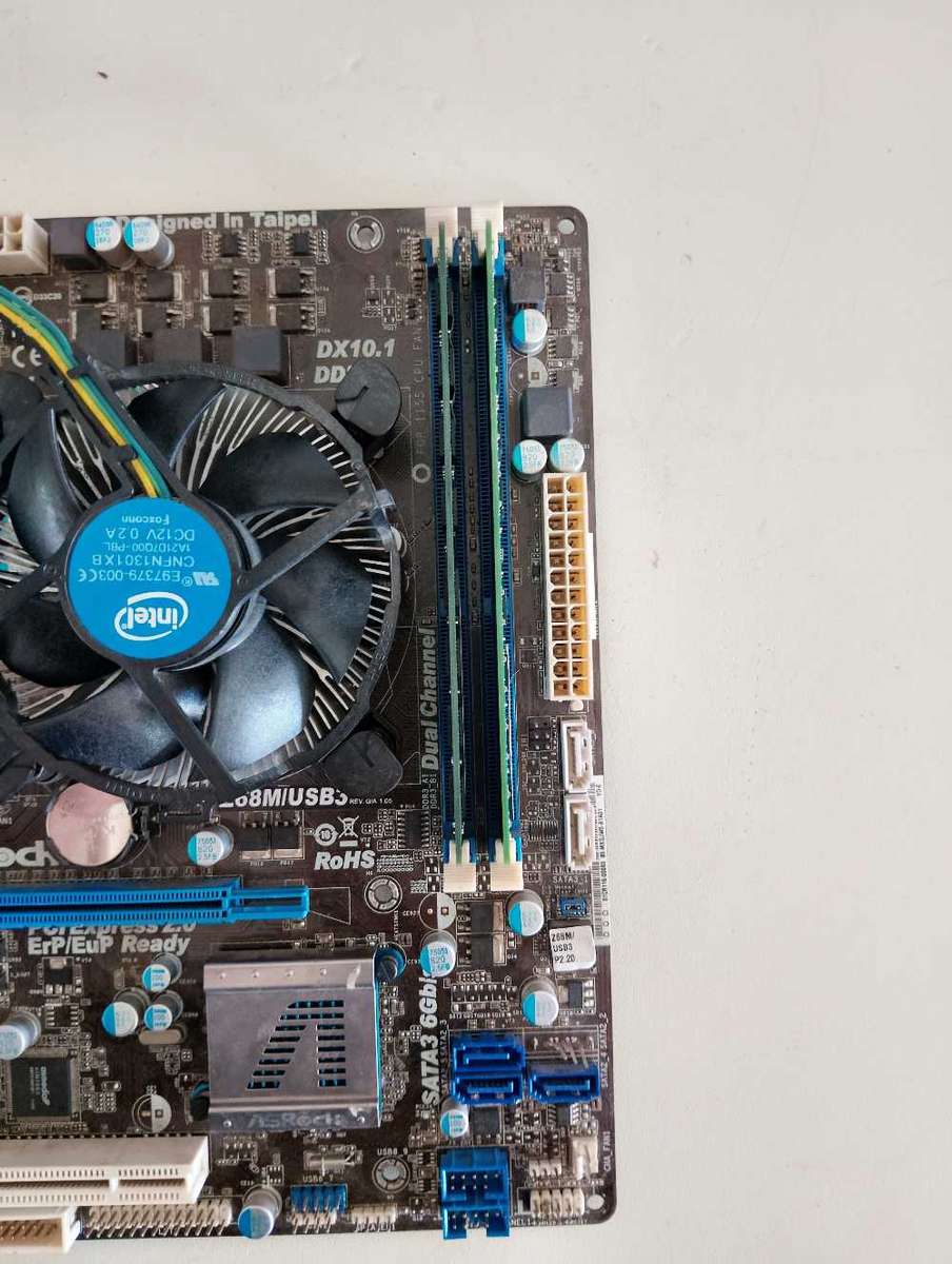 Intel Core i3 3240 Combo**ASRock z68m Motherboard**4GB DDR3 Ram**SATA port damaged