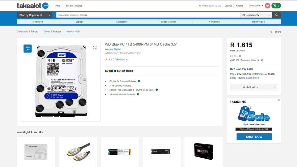 Orico 3.5 Inch Type-C External Hard Drive Enclosure/4TB HDD Combo (Western Digital)