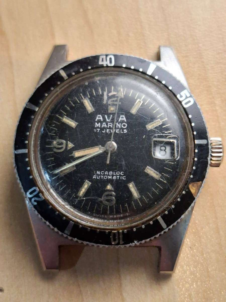 1960s Avia Marino 17-Jewel Automatic Swiss Dive Watch