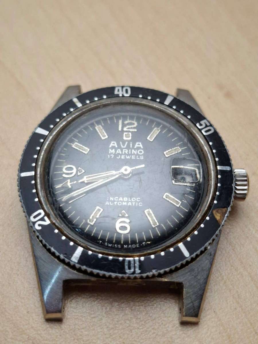 1960s Avia Marino 17-Jewel Automatic Swiss Dive Watch