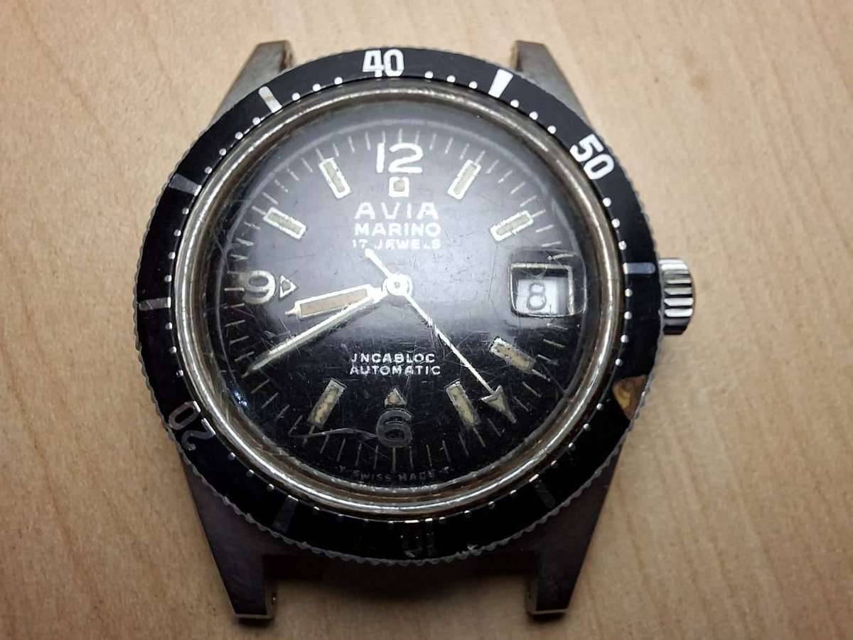 1960s Avia Marino 17-Jewel Automatic Swiss Dive Watch