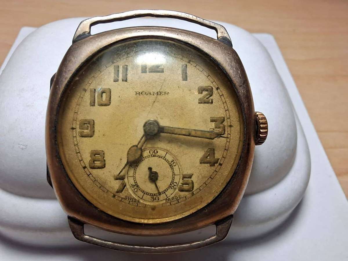 Rare Vintage 1920s Roamer Cushioned Wire-Lug / Trench Watch Head