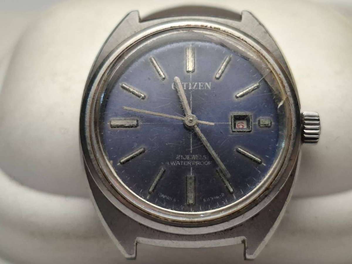 Vintage 1970 CITIZEN 21-Jewel Manual Wind Watch  Blue Dial / Ref. 4-610512 Y