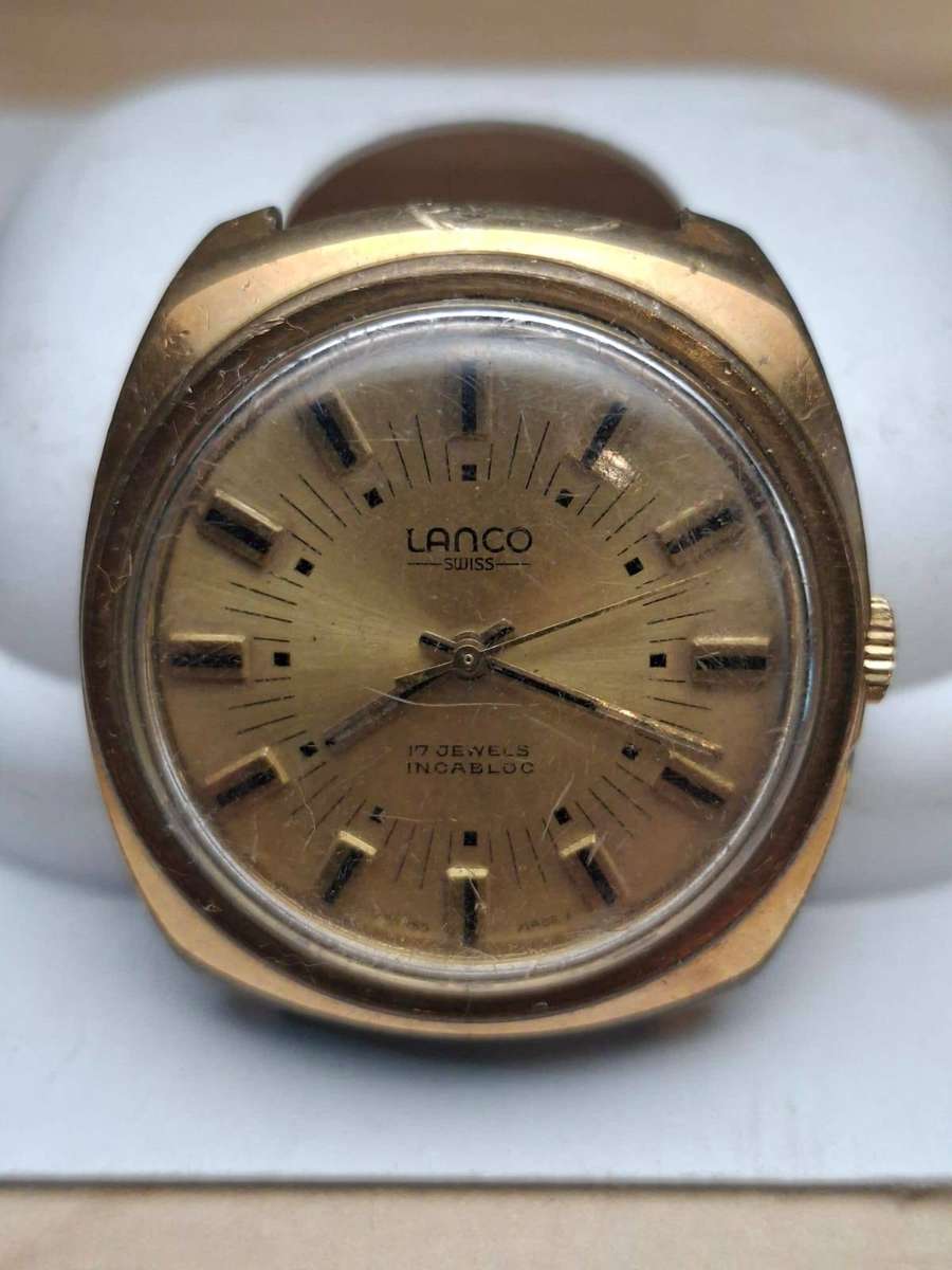 Vintage 1970s Lanco 17-Jewel Manual-Wind Watch