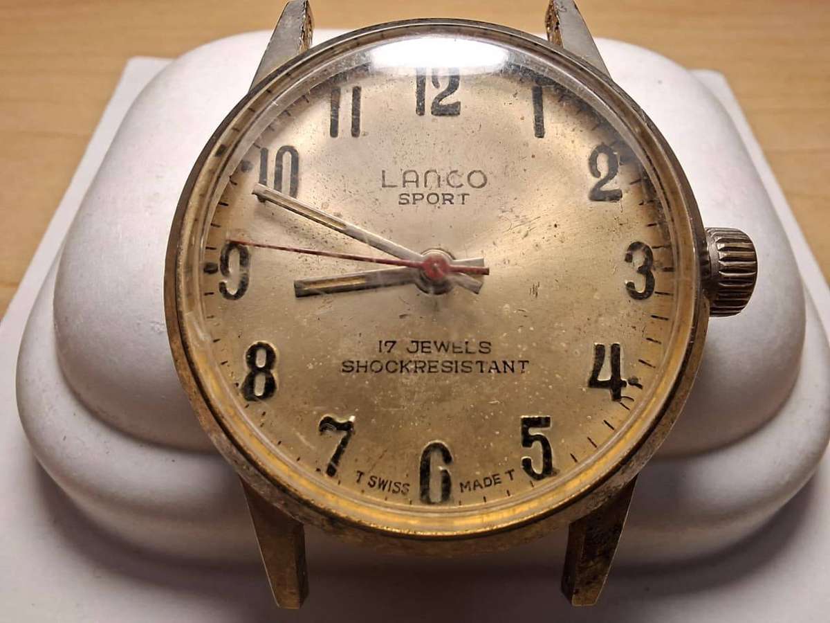 Vintage 1950s Lanco "Sport" 17-Jewel Manual-Wind Watch