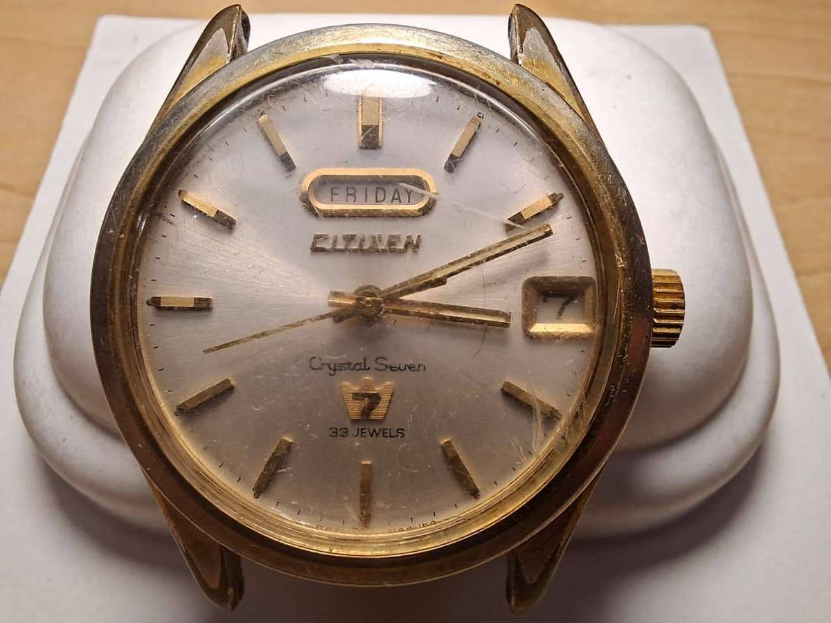 Vintage 1960s Citizen "Crystal Seven" 33-Jewel Automatic Watch