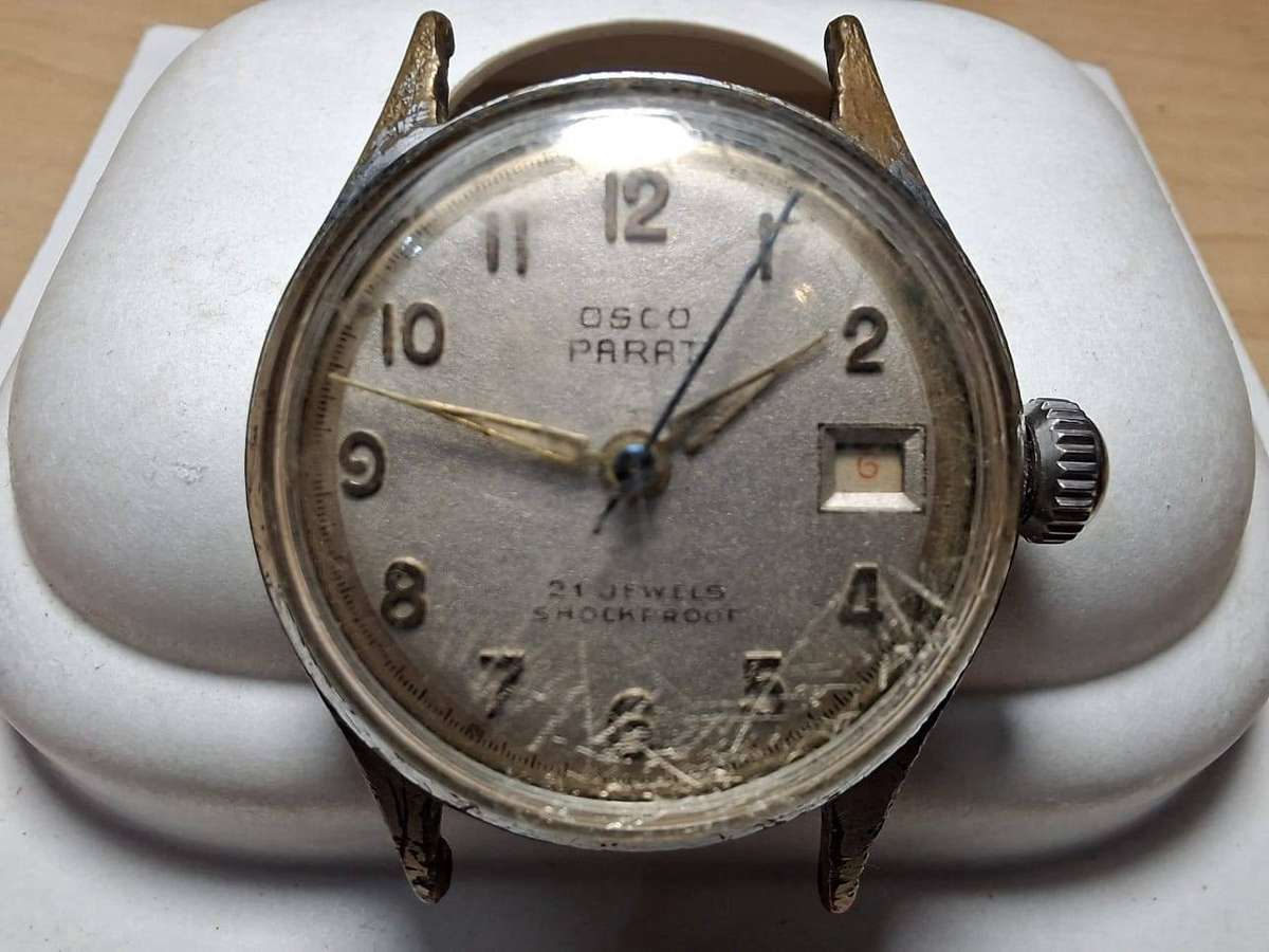 Vintage 1950s Osco Parat 21-Jewel Mechanical Date Watch