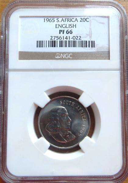 1965 SA 20c PF66 English NGC - High Grade