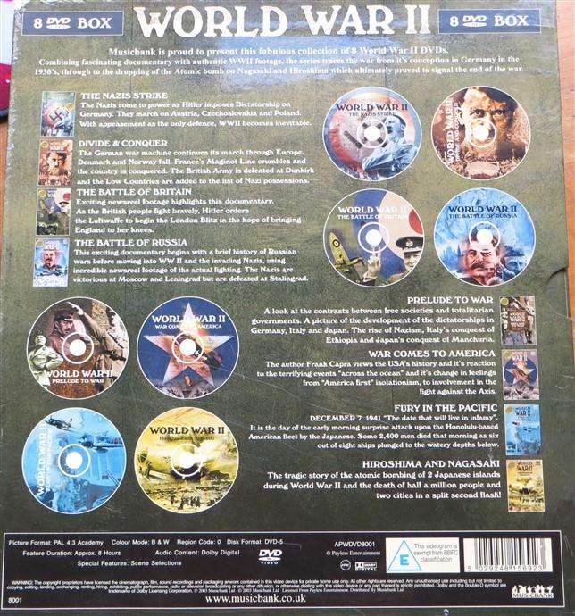 WW2 World War 2  - 8 x DVD Box Set