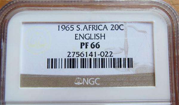 1965 SA 20c PF66 English NGC - High Grade