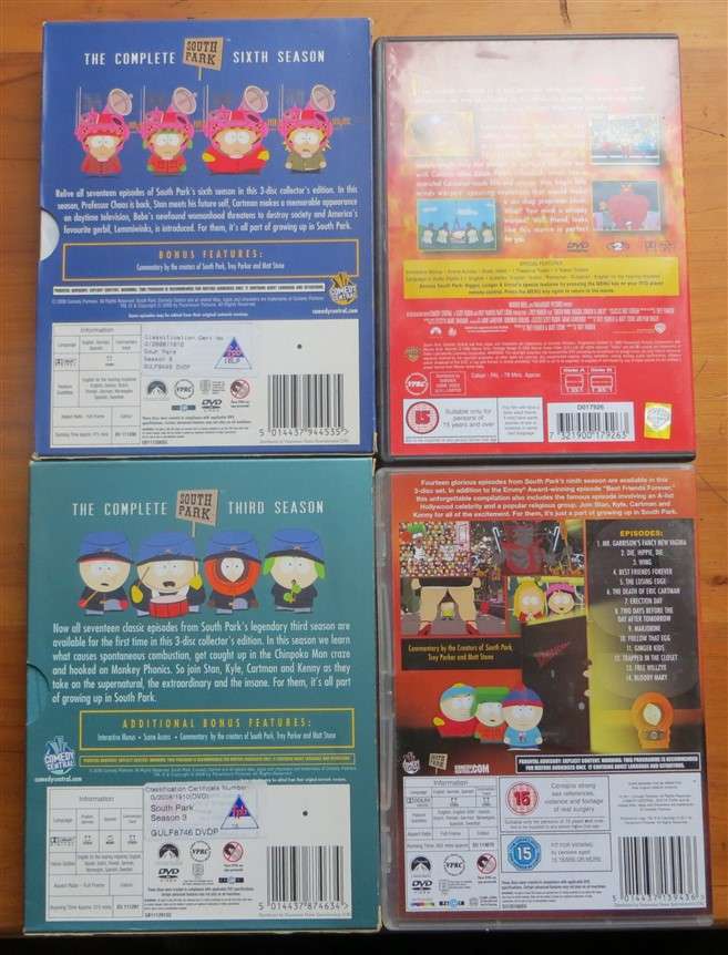 South Park Movie DVD + Seasons 3 + 6 + 9 - 1 Bid for All