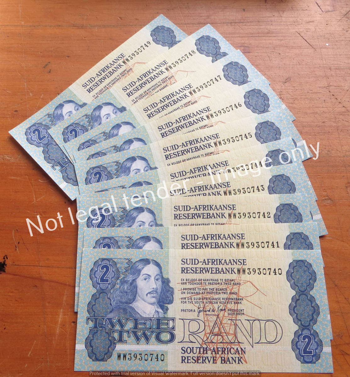 10 x GPC De Kock R2 Replacement Notes WW #3930740 to 49