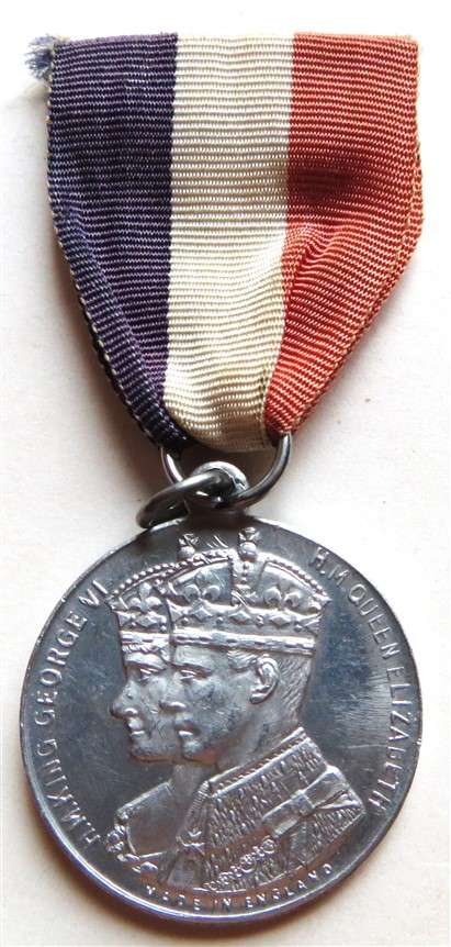 1937 Coronation King George VI & Elizabeth with Ribbon