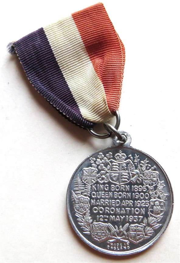 1937 Coronation King George VI & Elizabeth with Ribbon