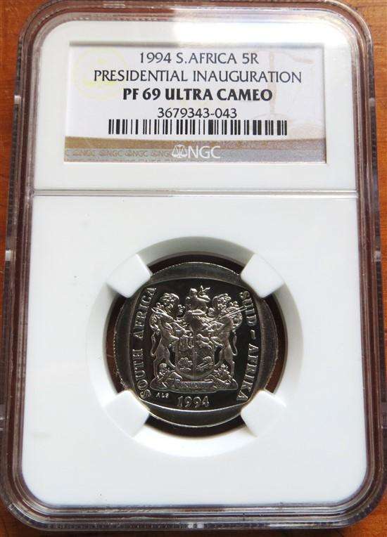 1994 PF69UC High Grade Pres. Inaug. Mandela R5 NGC Graded
