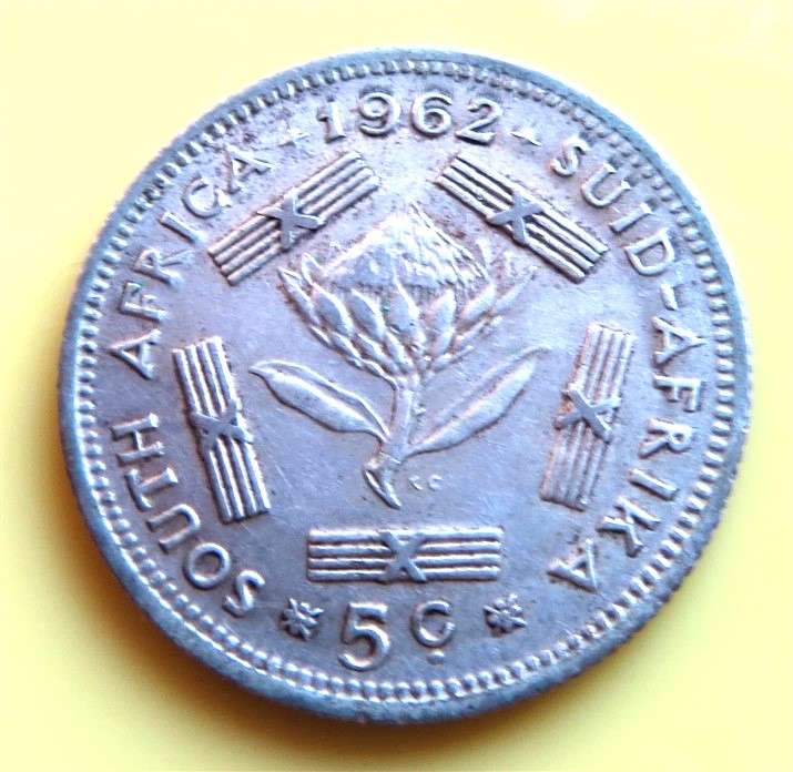 1962 RSA Silver 5c Coin