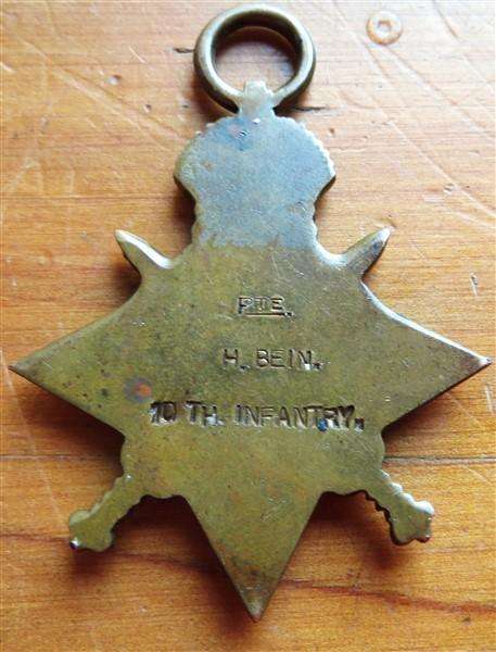 1914-15 Star PTE. H.Biem . 10th Infantry