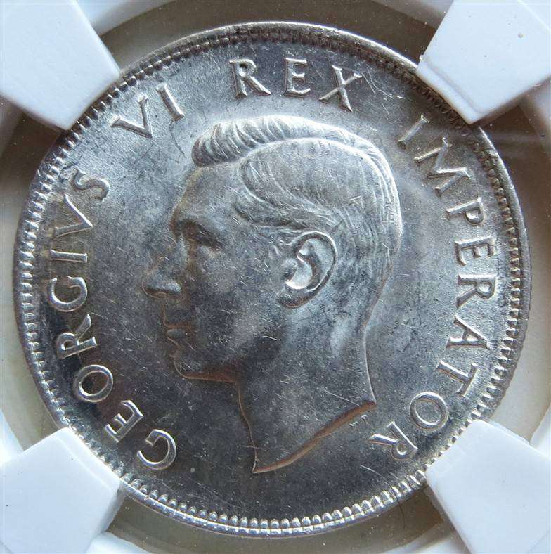 1942 Union 2/6 Half Crown AU50 SANGS Silver Coin