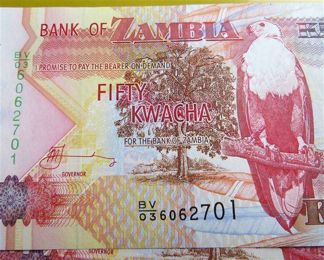 4 x Bank of Zambia 50 Kwacha Notes in Sequence - Condition