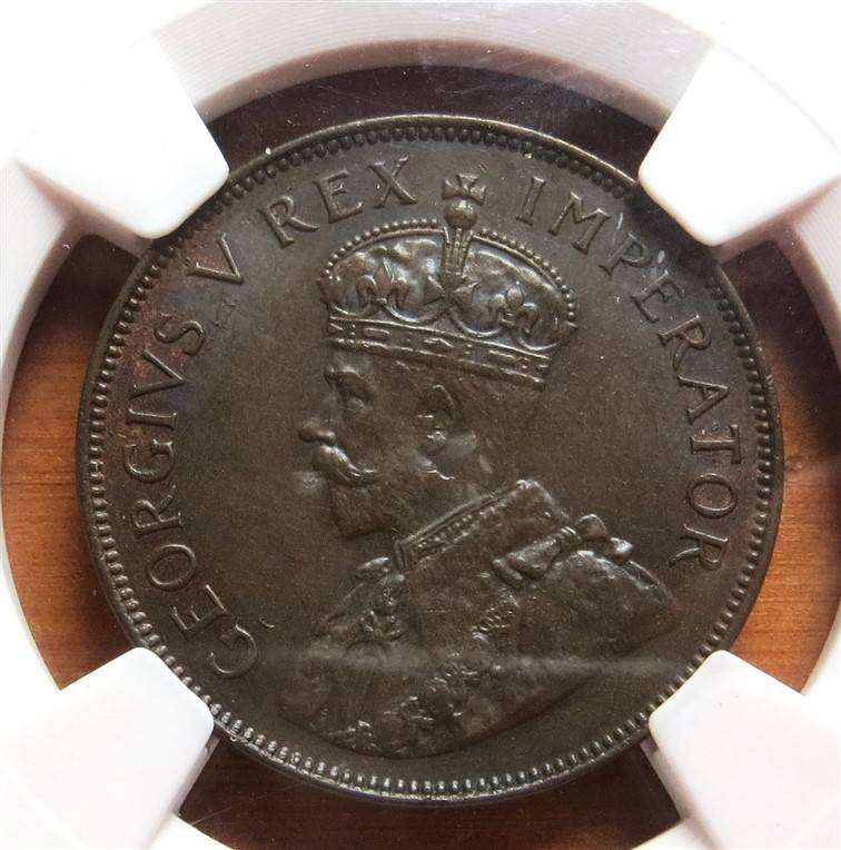 1934 SA Union 1d penny NGC MS61