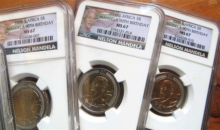 5 x 2008 Nelson Mandela R5 NGC MS67 - Bid per Coin