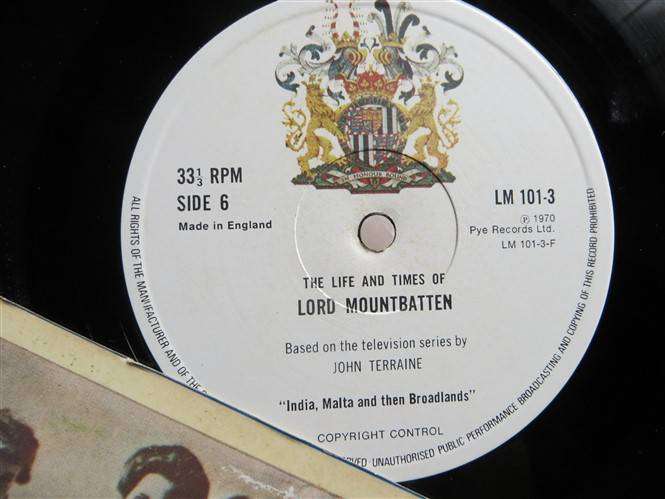Life & Times of Lord Mountbatten 3 x LP Vintage Vinyl - VG
