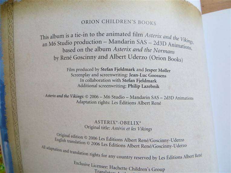 Asterix & the Vikings - Book of the Film - Comic Book - Goscinny & Uderzo - good condition