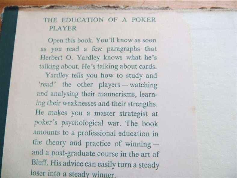 The Education of a Poker Player (1959) 1st Ed. - Herbert O. Yardley