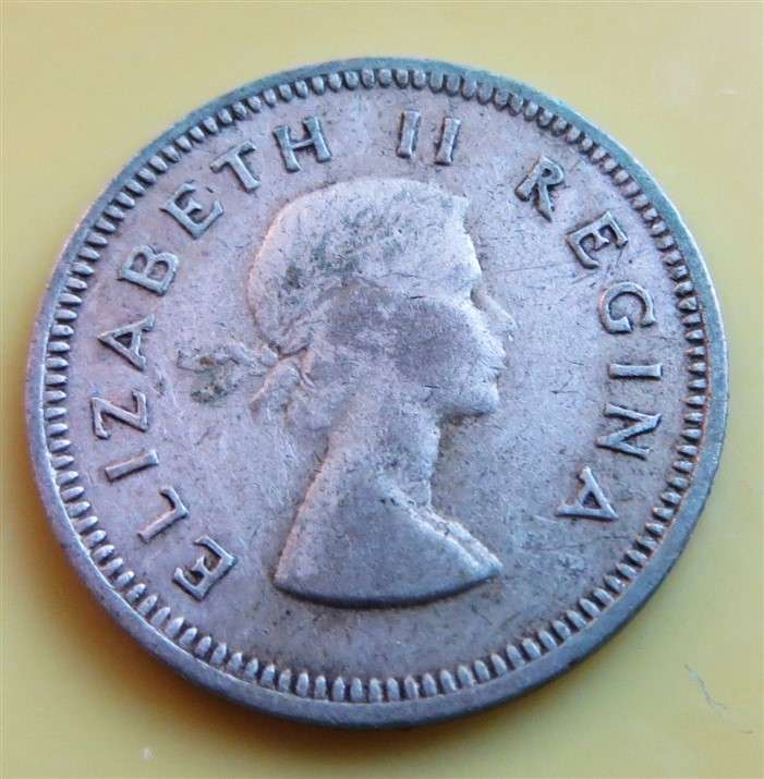 1953 SA Union Silver 3d Coin