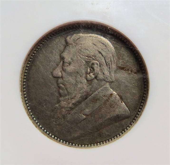 1896 ZAR 1/ Shilling Silver VF25 NGC - Old slab