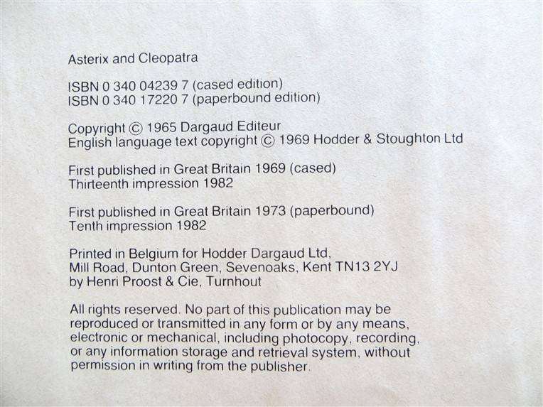 Asterix & Cleopatra - Comic Book - Goscinny & Uderzo - Water Damage Rescue