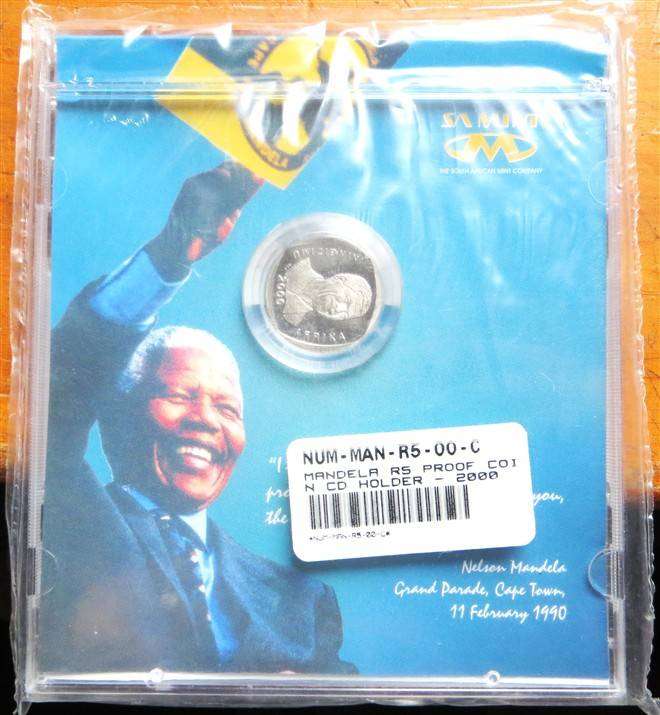 2000 Mandela R5 Coin in CD as issued by SA Mint
