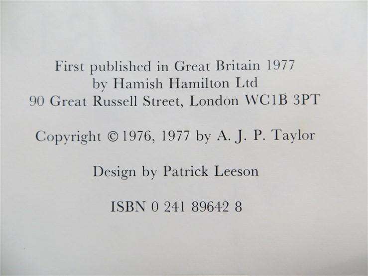 The War Lords - A.J.P Taylor - Hardcover