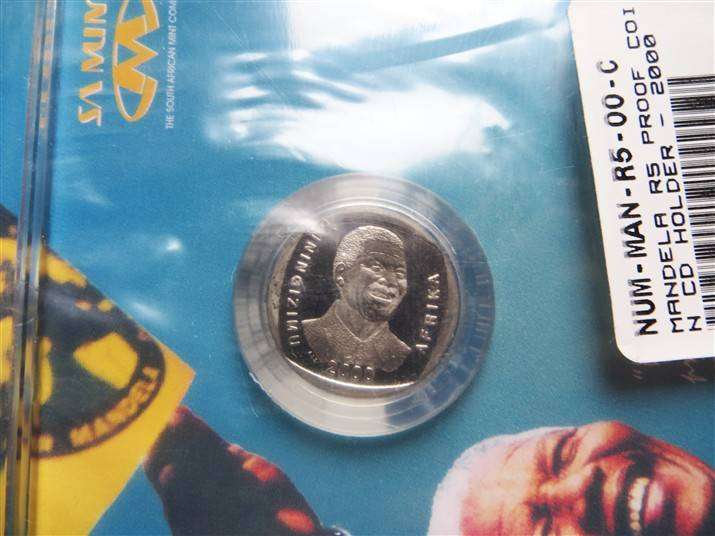 2000 Mandela R5 Coin in CD as issued by SA Mint