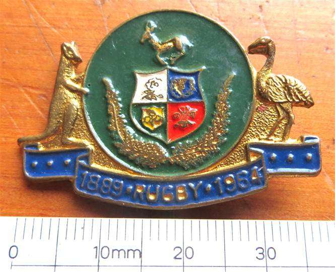 1889 - 1964 Springboks / All Blacks / Wallaby Rugby Tour Pin Badge