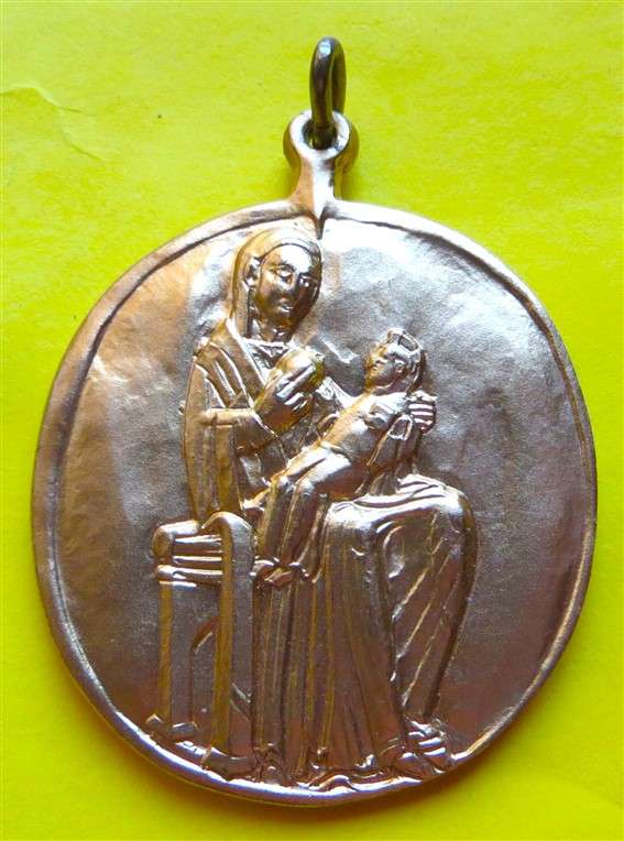 Large Golden Madonna Catholic Pendant - Unknown German???