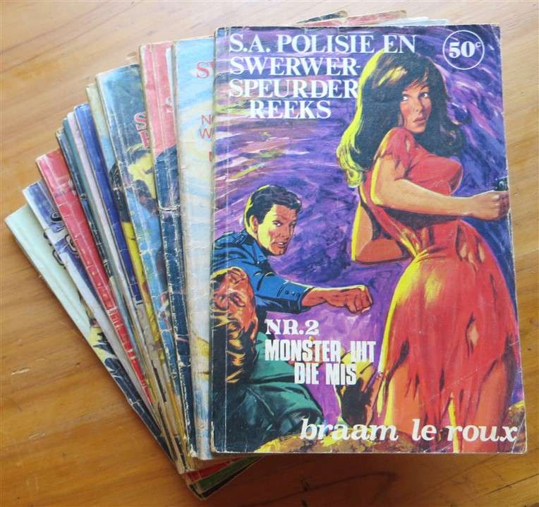 15 x SA Polisie & Swerwer Speurder reeks Softcover Books No.2 to 7,9,11,12,15,17,19,21,23,24