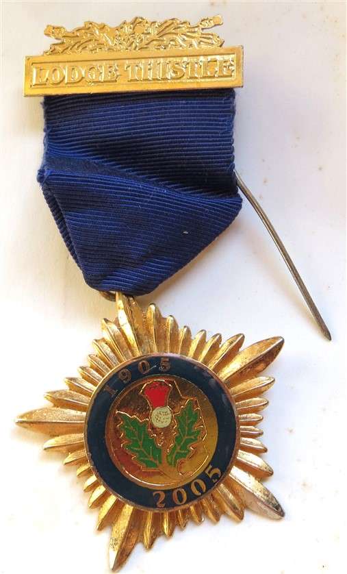 1905-2005 Masonic Thistle Lodge Jewel / Medal - Oldest Masonic Lodge in JHB