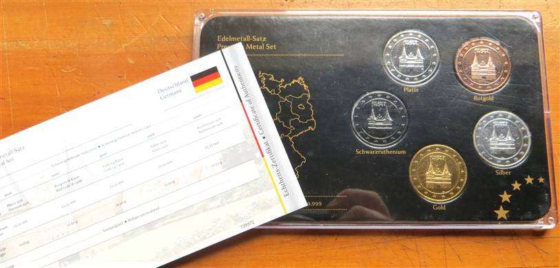 Germany Edelmetaal - Precious Metal Plated 2 Euro Coin Set
