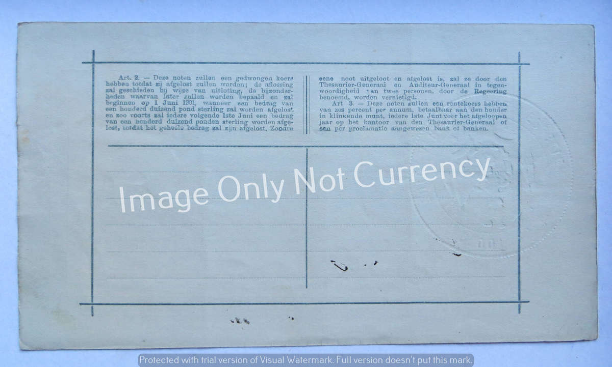 1900 ZAR 5 Pound Gouvernements Noot (Pretoria Issue) - See Condition