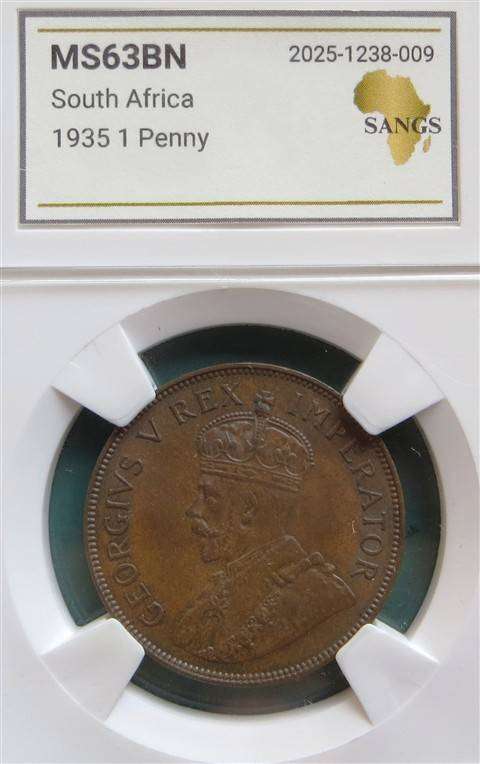 1935 SA Union 1d MS63BN Low Mintage Penny Coin