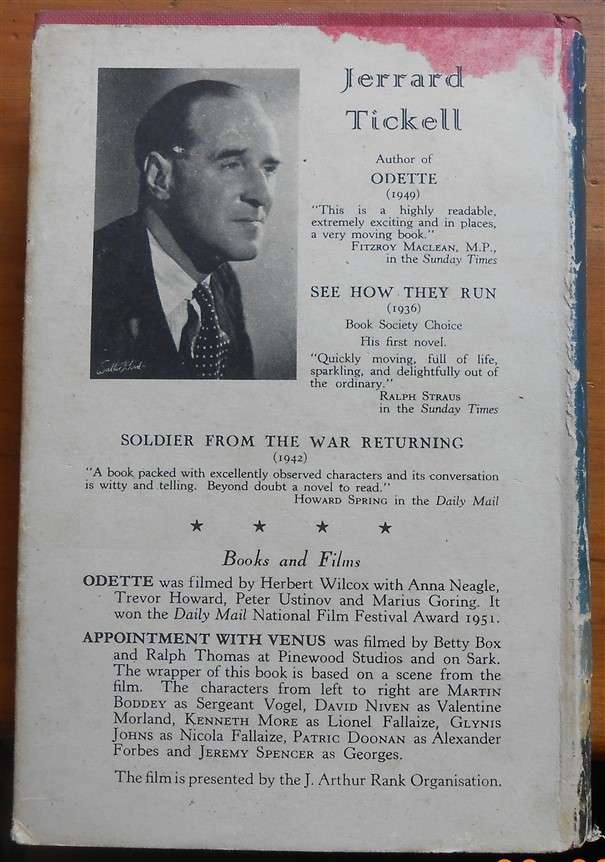 Appointment with Venus - Jerrard Tickell - Hardcover 1st Ed. 1951