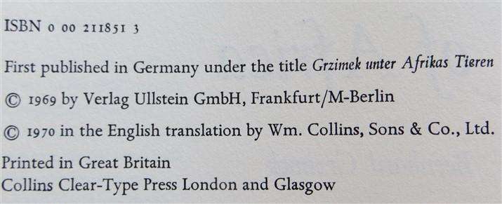 Bernhard Grzimek - Among the Animals - Hardcover