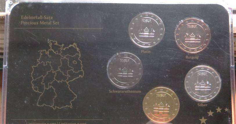 Germany Edelmetaal - Precious Metal Plated 2 Euro Coin Set