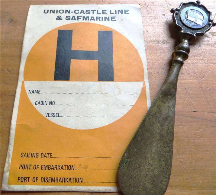 S.S Southern Cross Castle Union Shoe Horn & Baggage Tag