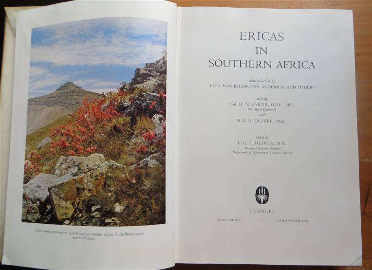 Ericas in Southern Africa - Large Hardcover - Very Nice Plates/Prints