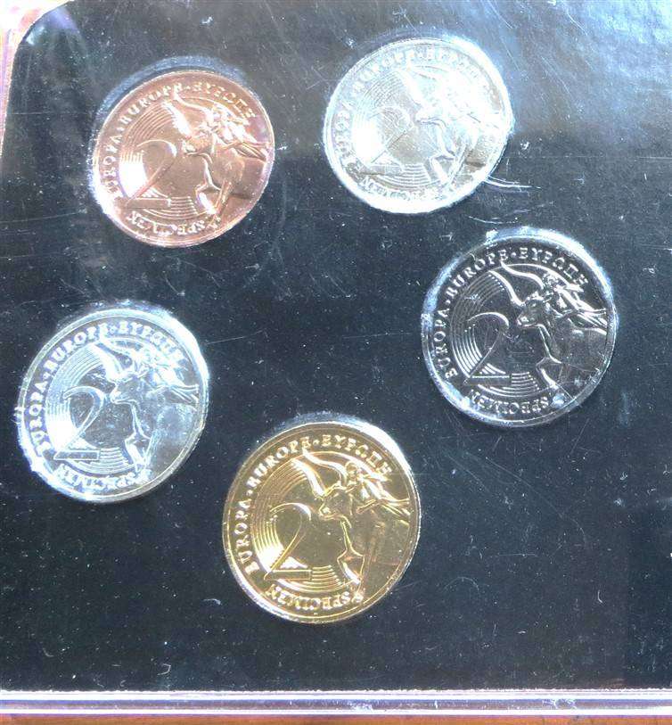 Germany Edelmetaal - Precious Metal Plated 2 Euro Coin Set