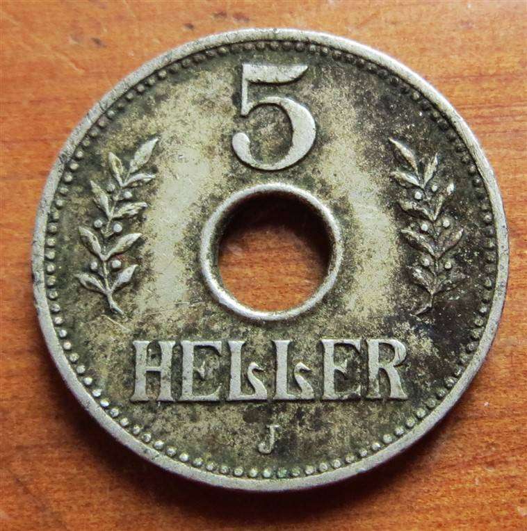 1913(J) German East Africa 5 Heller Coin