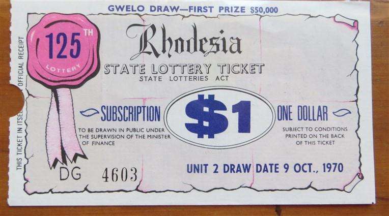 Rhodesia State Lottery Ticket - 1970 - $1